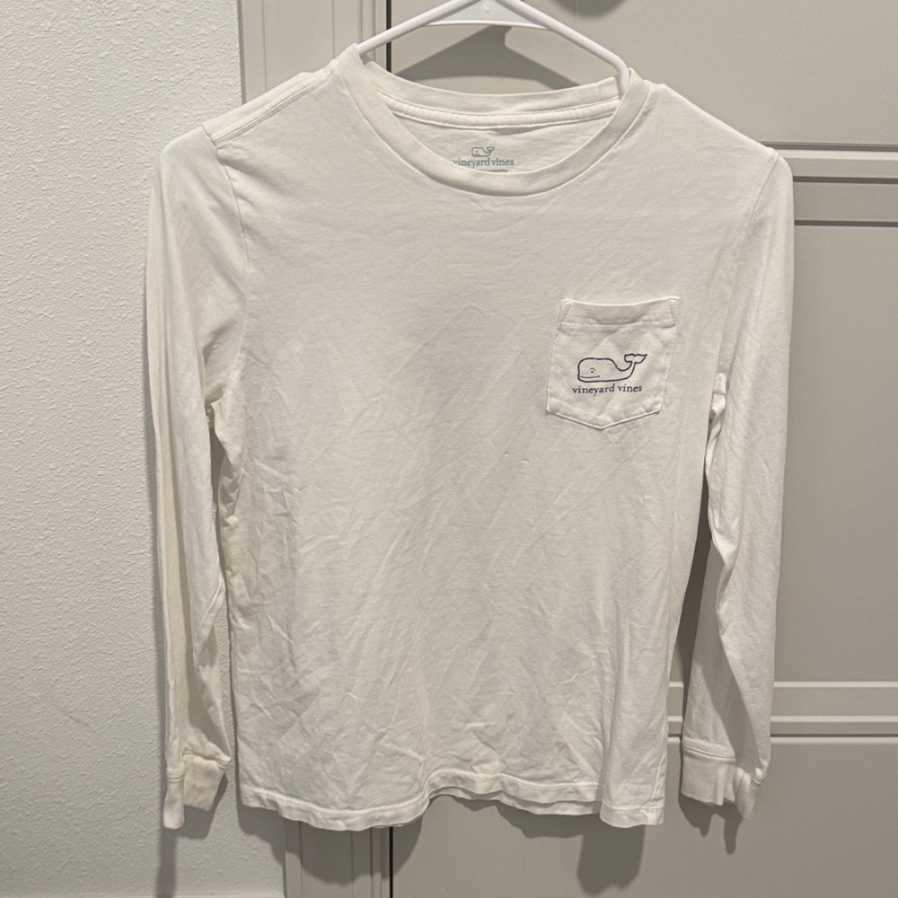 Vineyard Vines Men's Cream Long Sleeve Tee